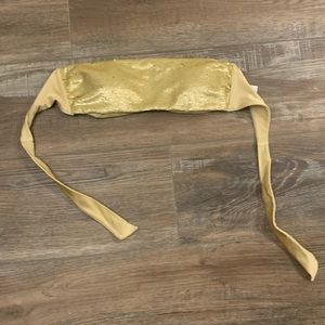 Small gold sequin bandeau swim top